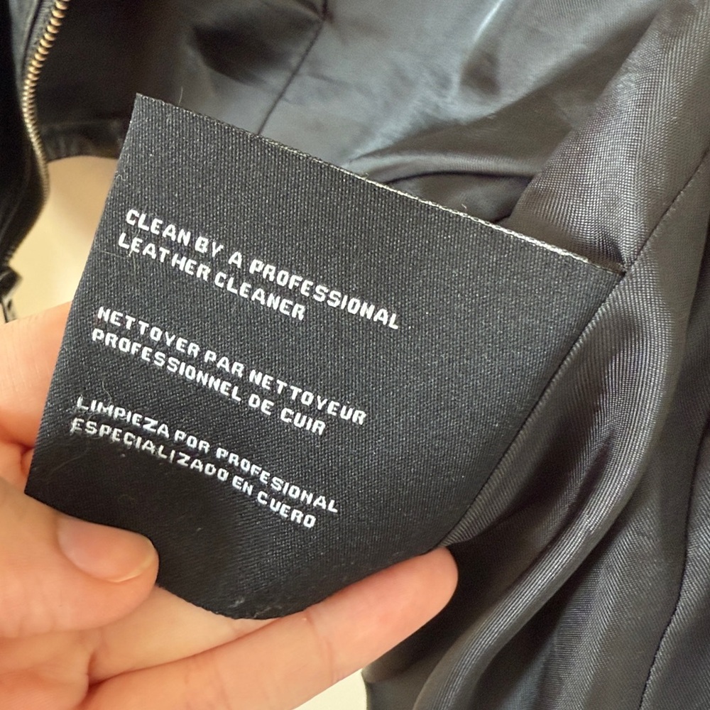Michael Kors Black Leather Jacket, Medium - Picture 8 of 13